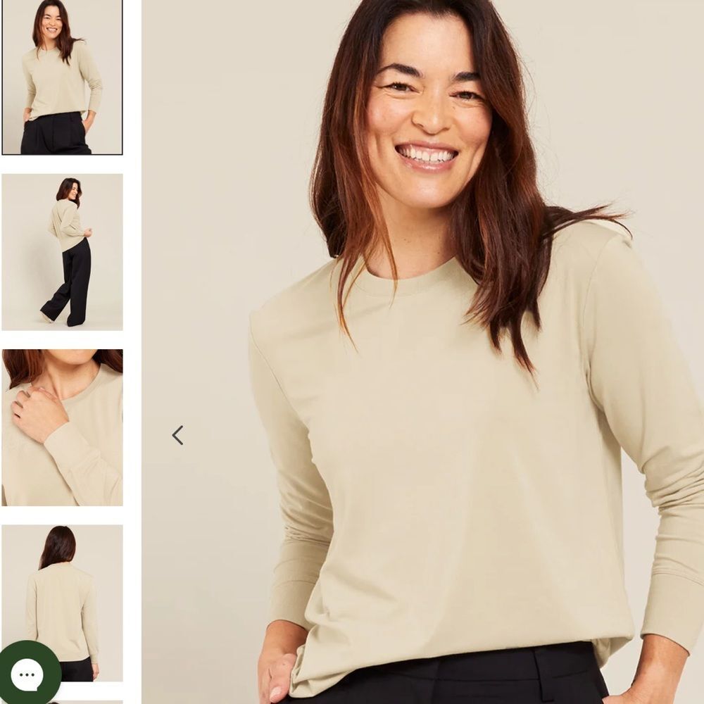 Boody Long Sleeve Tan Bamboo T-Shirt Medium